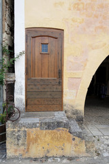 Old doorway in medieval french town