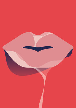 Dripping female lips