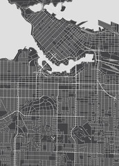 Obraz premium Vancouver city plan, detailed vector map