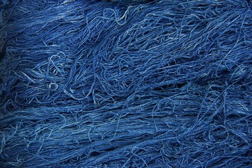 Blue indigo dye cotton thread : Close up - obrazy, fototapety, plakaty
