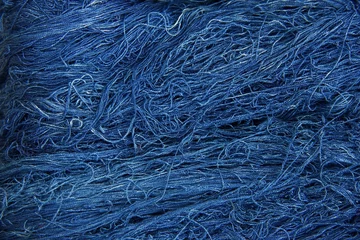 Fotobehang Blue indigo dye cotton thread : Close up © Prin