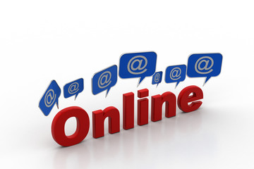 E mail sign with internet concept