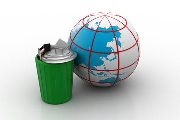 Electronic waste with globe