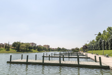 Small Wharfs On Kentpark, Eskisehir, Turkey