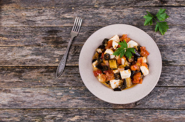 Vegetable salad with cheese