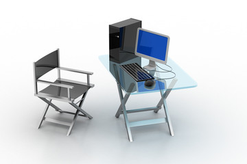 Computer table with chair