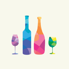 Wine bottle and a wineglasses