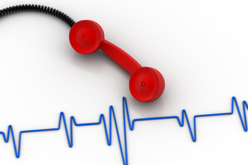 Heart pulse with telephone receiver