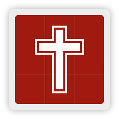 Red Icon Schaltfläche - Kreuz christlich