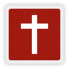 Red Icon Schaltfläche - Kreuz Religion