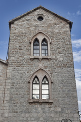 Fototapeta na wymiar Church of St. John in Budva. Fragment, Summer 2017