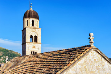 Clock tower in Old Dubrovnik Croatia - obrazy, fototapety, plakaty