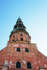 Fototapeta na wymiar St Peter Church Riga Baltic