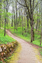 Path at Traku Voke public park in Vilnius Baltic