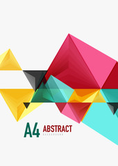 Fototapeta premium Triangular low poly vector a4 size geometric abstract template