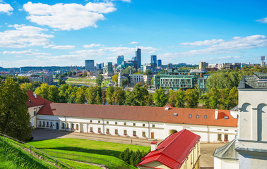 Financial district with skyscrapers and Arsenal Vilnius Baltic