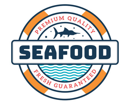 
Modern Premium Seafood Restaurant Logo Badge Illustration