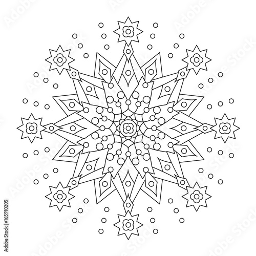 "abstract mandala centerpiece or whimsical snowflake line