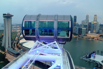 Vue aérienne depuis la grande roue, Singapour