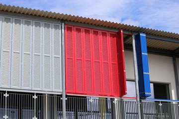 Colored sliding shutters, sliding bi-fold shutters