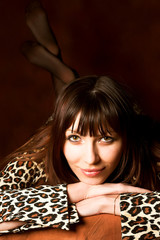 woman with brown long hair