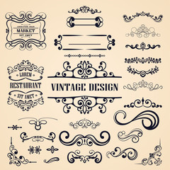 Set of vintage  frames border with beautiful filigree ornamental frame, decorative ornate vintage borders, retro element. Classic ornamental set of  vintage frames templates, borders and elements