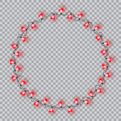 Garlands. Valentines day decorations lights effects