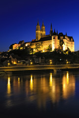 Elbe river and Castle in Meissen, Saxony