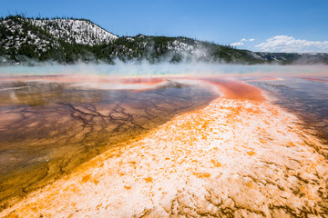 Regenbogenfarbene Grand Prismatic Spring, Yellowstone Nationalpark, Wyoming