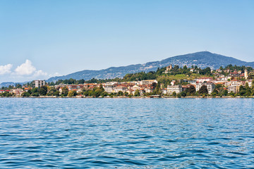 Fototapeta premium Panorama of Montreux town on Geneva Lake