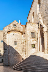 Fototapeta na wymiar Circular steps of Dominican Monastery at Old town of Dubrovnik
