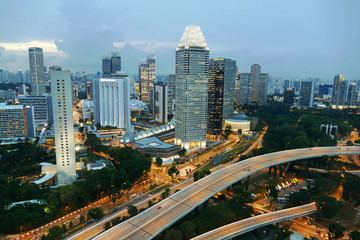Fototapeta na wymiar Vue aérienne de Singapour