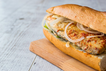 Turkish Balik Ekmek / Fish sandwich.