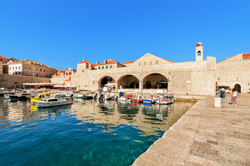 Boats at Old port in Dubrovnik