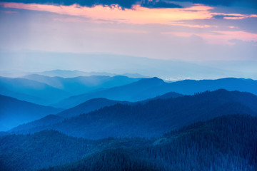 Panele Szklane Podświetlane  Zachód słońca w górach