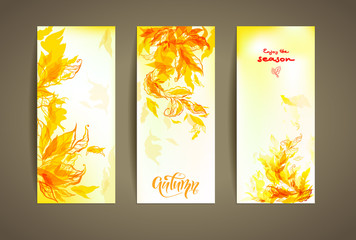 Set of autumn cards