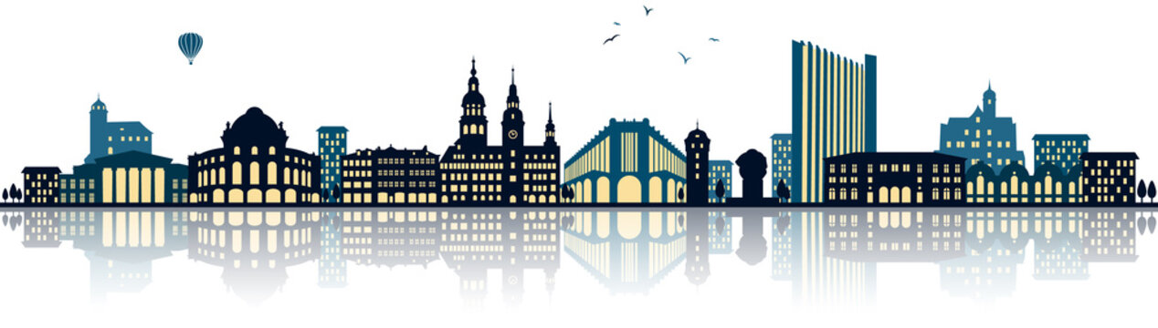 Chemnitz Sachsen Deutschland Skyline Panorama Silhouette