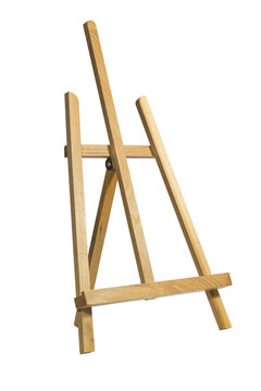 Small easel on white background
