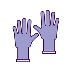 rubber gloves isolated icon