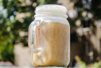 Ice cold brewed coffee