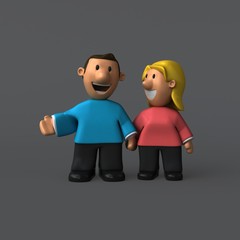 Obraz na płótnie Canvas Couple - 3D Illustration