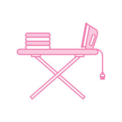 ironing board with iron