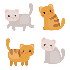 Obraz na płótnie Canvas Set of cute cats