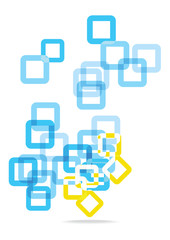 bright squares outlines isolated on white background