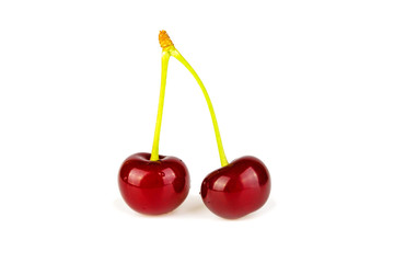 Cherry on white background