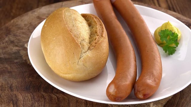 Wiener Sausages as not loopable roating 4K UHD footage