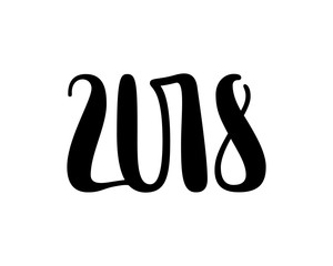 Vector numbers 2018, new year template illustration.