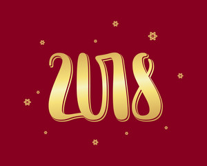 Vector numbers 2018, new year template illustration.