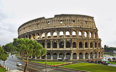 Fototapeta na wymiar Colosseum (Coliseum) - Flavian Amphitheatre in Rome. Italy