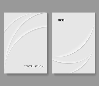 Set of Abstract Creased Paper Templates. White Minimal Vector Design with Copy Space. 